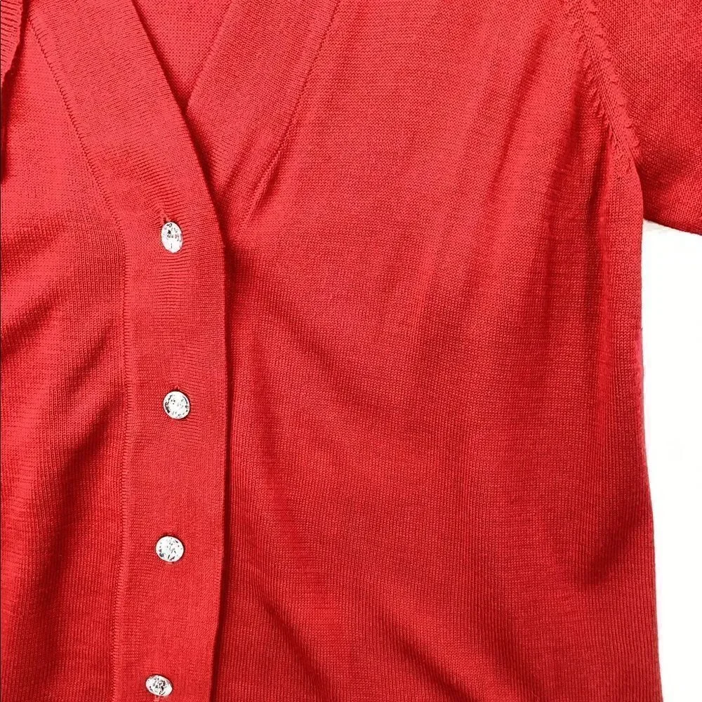 Avenue Red Sweatheart  Cardigan Long Sleeve Sweater Size 18/20